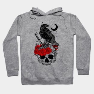 Crow with skull Hoodie